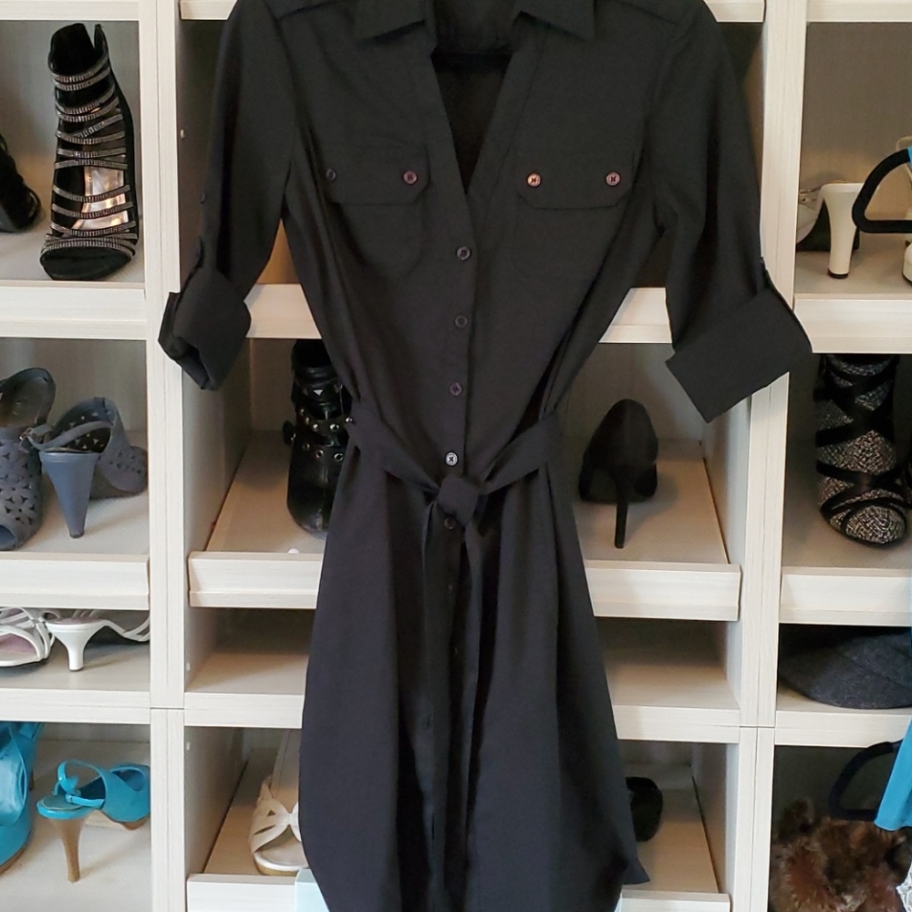 Button front shirt dress